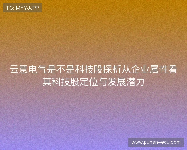 云意电气是不是科技股探析从企业属性看其科技股定位与发展潜力 云意电气是不是科技股探析从企业属性看其科技股定位与发展潜力
